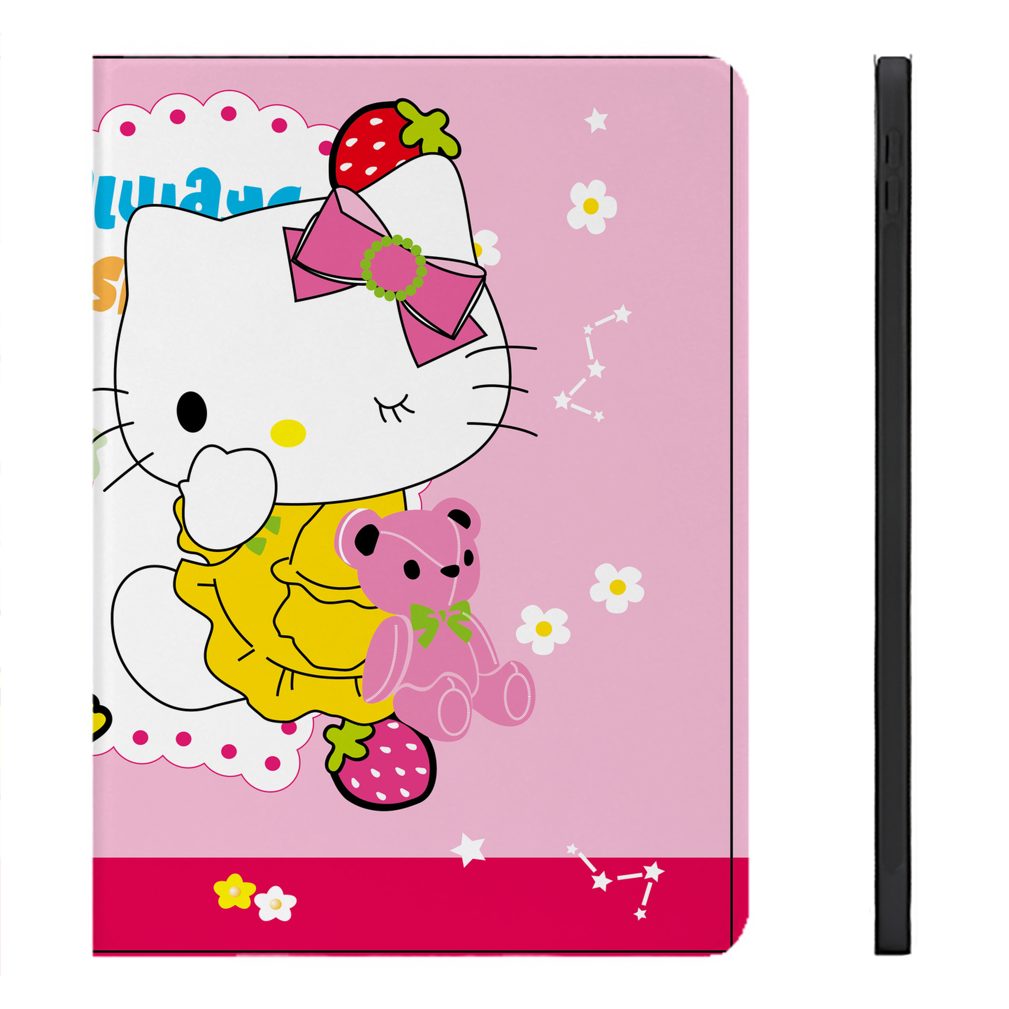 （画像用） Hello Kitty ハローキティ IPadケース ペンホルダー付き ブックスタイルデザイン